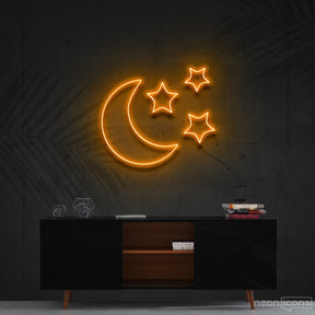 "Moongazing" Neon Sign 60cm (2ft) / Orange / Cut to Shape by Neon Icons