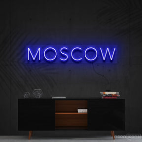 "Moscow" Neon Sign 60cm (2ft) / Blue / Cut to Shape by Neon Icons