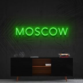 "Moscow" Neon Sign 60cm (2ft) / Green / Cut to Shape by Neon Icons