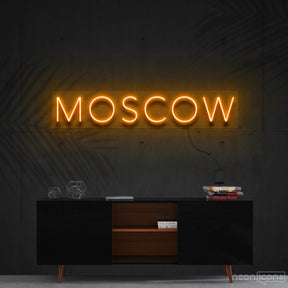 "Moscow" Neon Sign 60cm (2ft) / Orange / Cut to Shape by Neon Icons