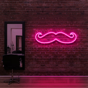 "Moustache" Neon Sign for Hair Salons & Barbershops by Neon Icons