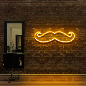 "Moustache" Neon Sign for Hair Salons & Barbershops by Neon Icons