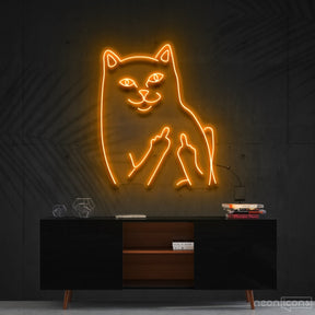 "Mr. Bad Cat" Neon Sign 60cm (2ft) / Orange / Cut to Shape by Neon Icons