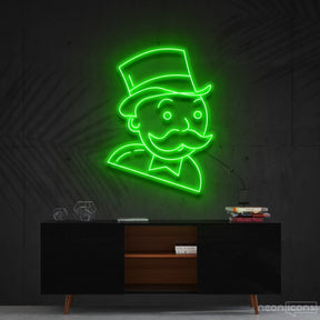 "Mr. Monopoly" Neon Sign 60cm (2ft) / Green / Cut to Shape by Neon Icons