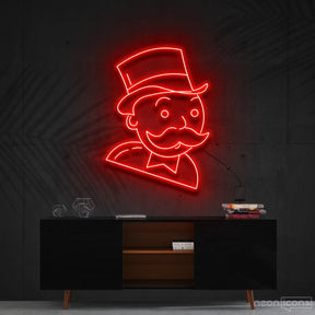 "Mr. Monopoly" Neon Sign 60cm (2ft) / Red / Cut to Shape by Neon Icons