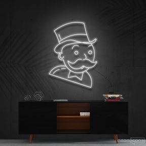 "Mr. Monopoly" Neon Sign 60cm (2ft) / White / Cut to Shape by Neon Icons