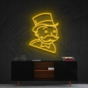 "Mr. Monopoly" Neon Sign 60cm (2ft) / Yellow / Cut to Shape by Neon Icons