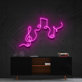 "Musical Flow" Neon Sign 60cm (2ft) / Pink / Cut to Shape by Neon Icons