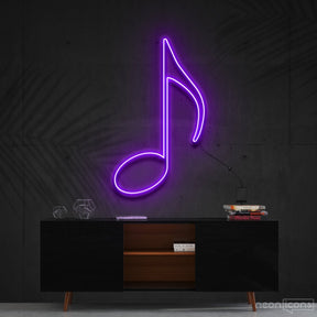 "Musical Note (Quaver)" Neon Sign 60cm (2ft) / Purple / Cut to Shape by Neon Icons