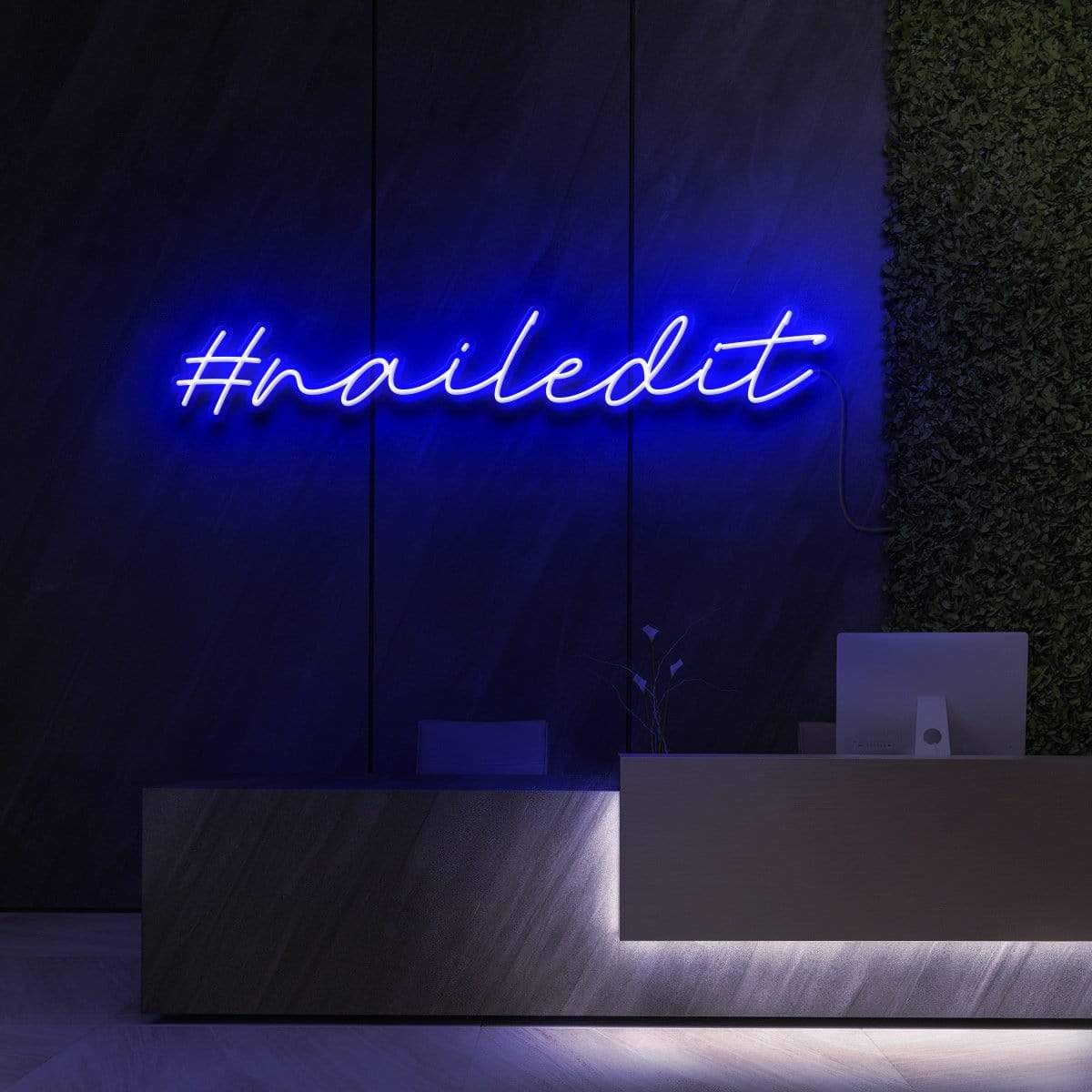 "#NailedIt" Neon Sign for Beauty & Cosmetic Studios 90cm (3ft) / Blue / LED Neon by Neon Icons
