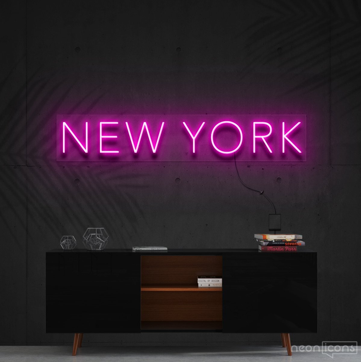 "New York" Neon Sign 60cm (2ft) / Pink / Cut to Shape by Neon Icons