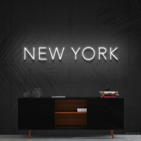 "New York" Neon Sign 60cm (2ft) / White / Cut to Shape by Neon Icons