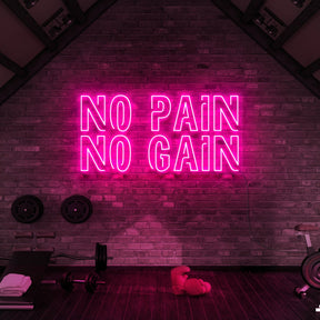 "No Pain No Gain" Neon Sign for Gyms & Fitness Studios 60cm (2ft) / Pink / LED Neon by Neon Icons