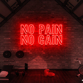 "No Pain No Gain" Neon Sign for Gyms & Fitness Studios by Neon Icons