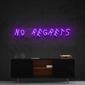 "No Regrets" Neon Sign 60cm (2ft) / Purple / Cut to Shape by Neon Icons