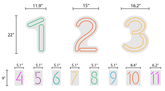 "Numbers 1-11" Custom Neon Signs