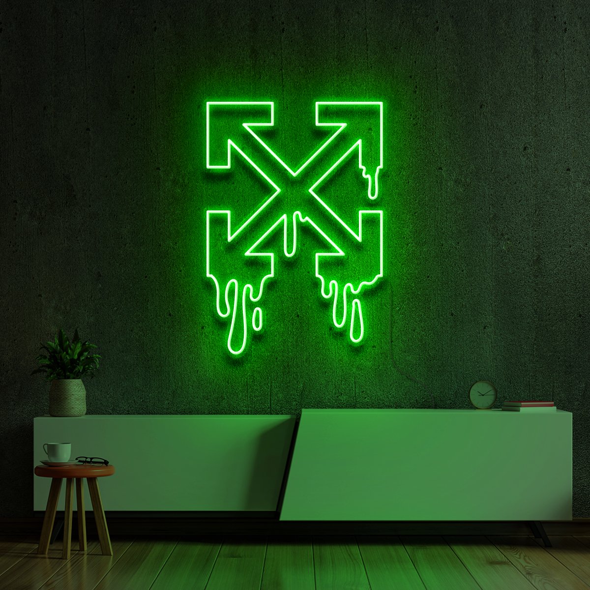 "Off-White Drip" Neon Sign 60cm (2ft) / Green / LED Neon by Neon Icons