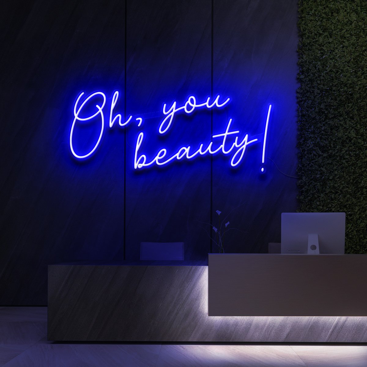 "Oh, You Beauty!" Neon Sign for Beauty Salons & Cosmetic Studios 60cm (2ft) / Blue / LED Neon by Neon Icons