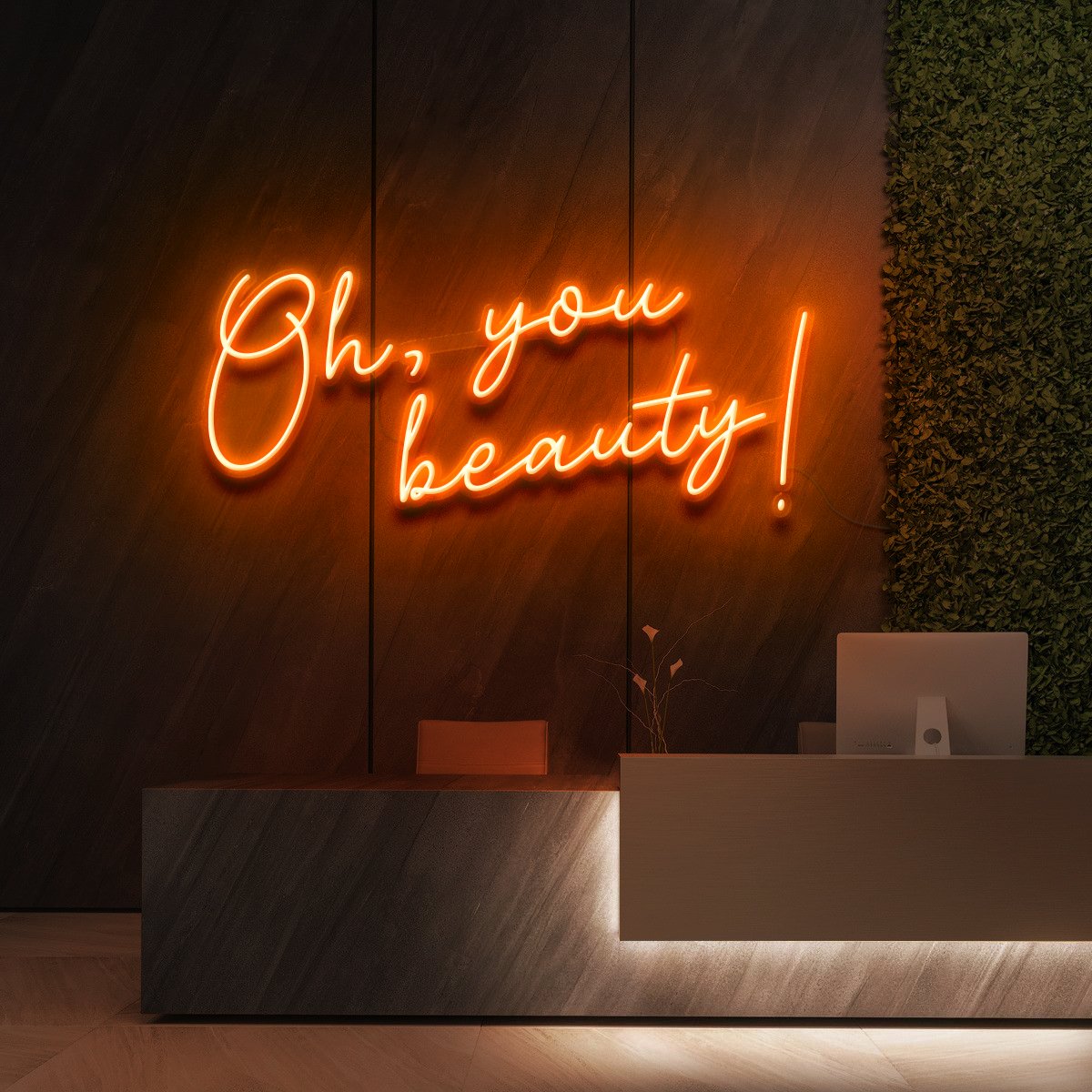 "Oh, You Beauty!" Neon Sign for Beauty Salons & Cosmetic Studios 60cm (2ft) / Orange / LED Neon by Neon Icons