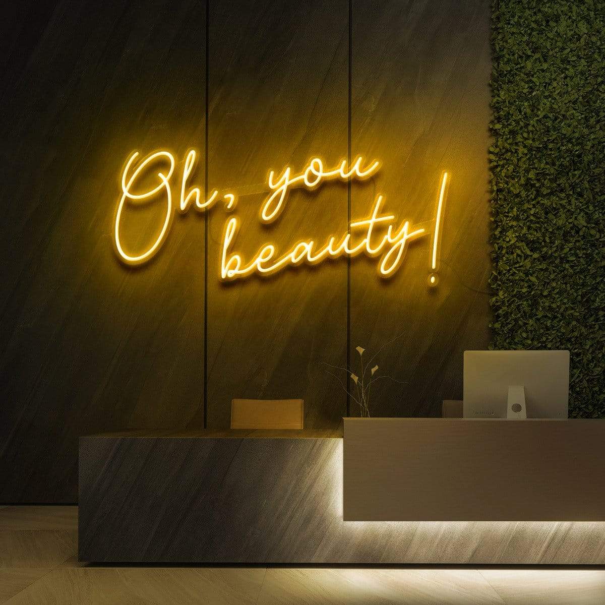 "Oh, You Beauty!" Neon Sign for Beauty & Cosmetic Studios 60cm (2ft) / Yellow / LED Neon by Neon Icons