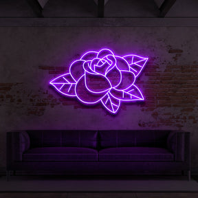 "Old School Rose" Neon Sign for Tattoo Parlours by Neon Icons