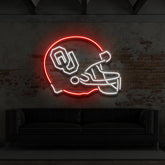 "OU Helmet" Custom Neon Sign