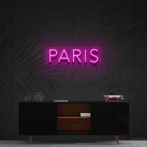 "Paris" Neon Sign 60cm (2ft) / Pink / Cut to Shape by Neon Icons