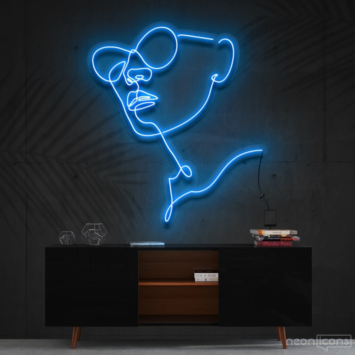 "Parisian Adventure" Neon Sign 60cm (2ft) / Ice Blue / Cut to Shape by Neon Icons