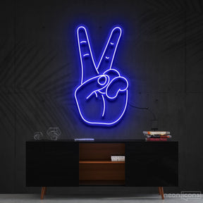 "Peace Sign" Neon Sign 60cm (2ft) / Blue / Cut to Shape by Neon Icons