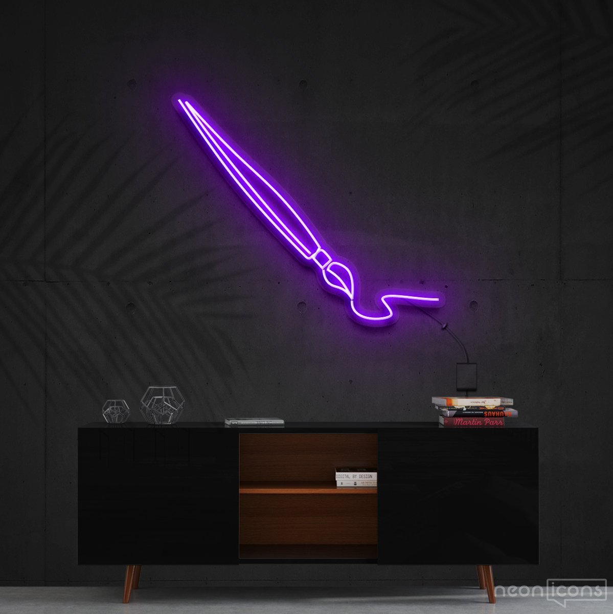 "Penmanship" Neon Sign 60cm (2ft) / Purple / Cut to Shape by Neon Icons