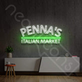 "Penna's Italian Market" Custom Neon Sign