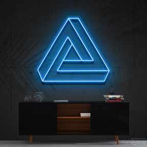 "Penrose Triangle" Neon Sign 60cm (2ft) / Ice Blue / Cut to Shape by Neon Icons