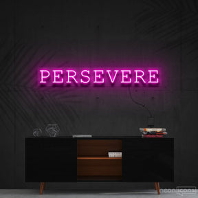 "Persevere" Neon Sign 90cm (3ft) / Pink / Cut to Shape by Neon Icons