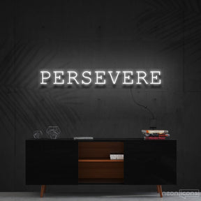 "Persevere" Neon Sign 90cm (3ft) / White / Cut to Shape by Neon Icons