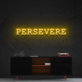 "Persevere" Neon Sign 90cm (3ft) / Yellow / Cut to Shape by Neon Icons