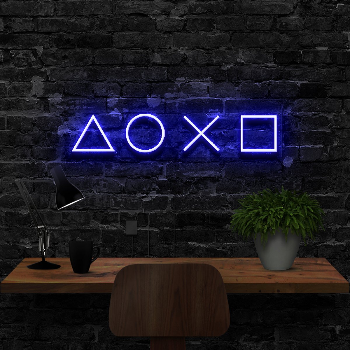 "Playstation Controls" Neon Sign 40cm (1.3ft) / Blue / LED Neon by Neon Icons