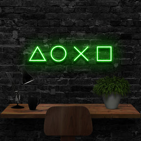 "Playstation Controls" Neon Sign 40cm (1.3ft) / Green / LED Neon by Neon Icons