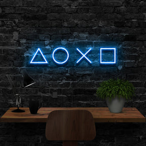 "Playstation Controls" Neon Sign 40cm (1.3ft) / Ice Blue / LED Neon by Neon Icons