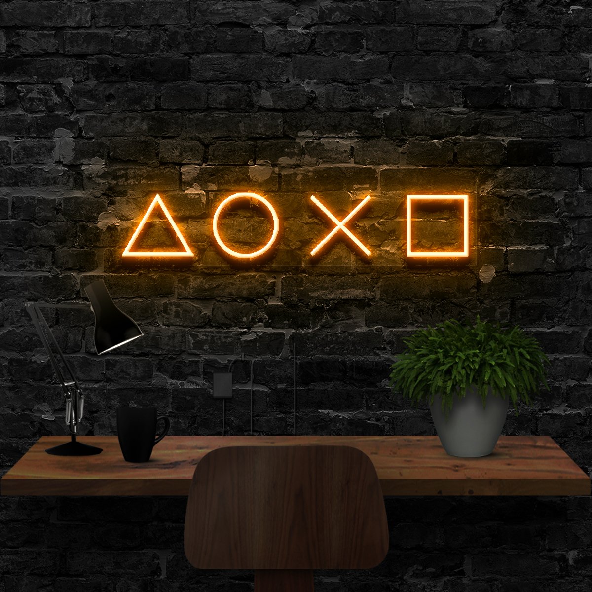 "Playstation Controls" Neon Sign 40cm (1.3ft) / Orange / LED Neon by Neon Icons