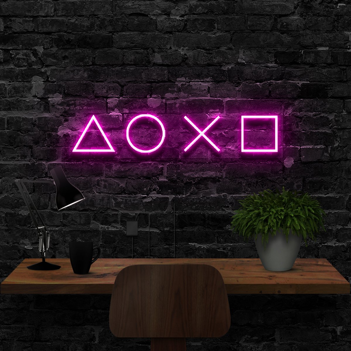 "Playstation Controls" Neon Sign 40cm (1.3ft) / Pink / LED Neon by Neon Icons