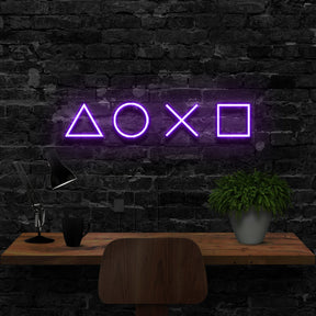 "Playstation Controls" Neon Sign 40cm (1.3ft) / Purple / LED Neon by Neon Icons