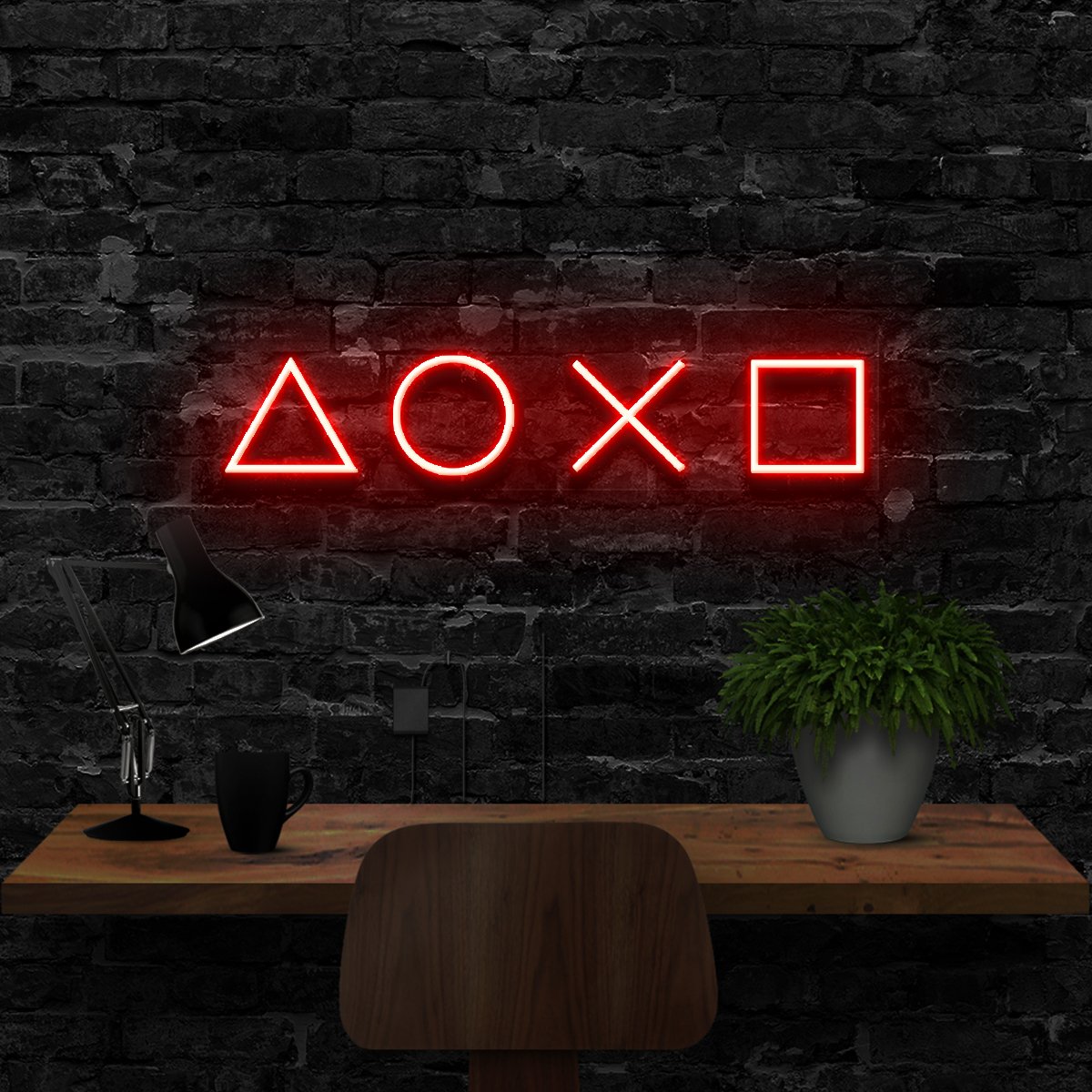 "Playstation Controls" Neon Sign 40cm (1.3ft) / Red / LED Neon by Neon Icons