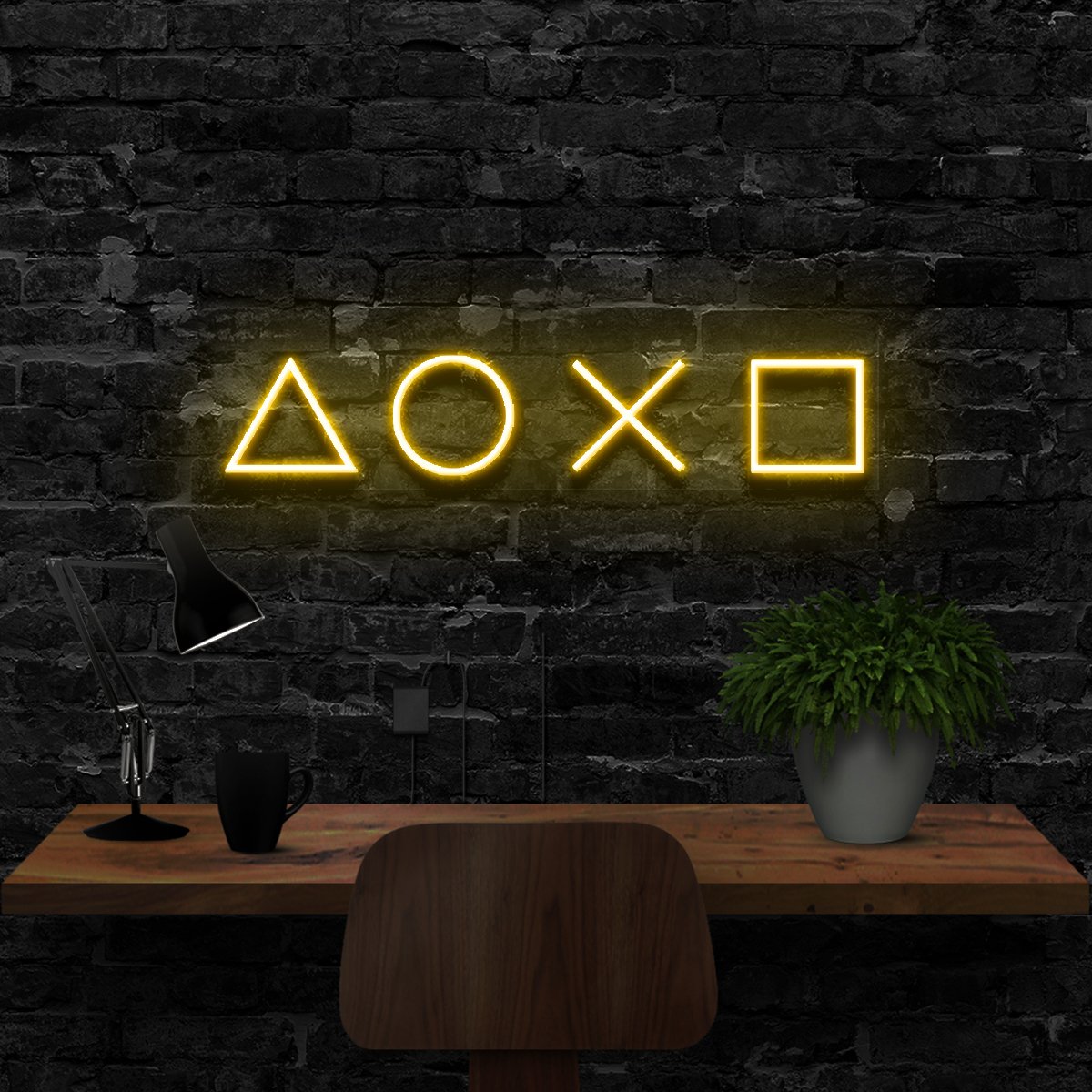 "Playstation Controls" Neon Sign 40cm (1.3ft) / Yellow / LED Neon by Neon Icons