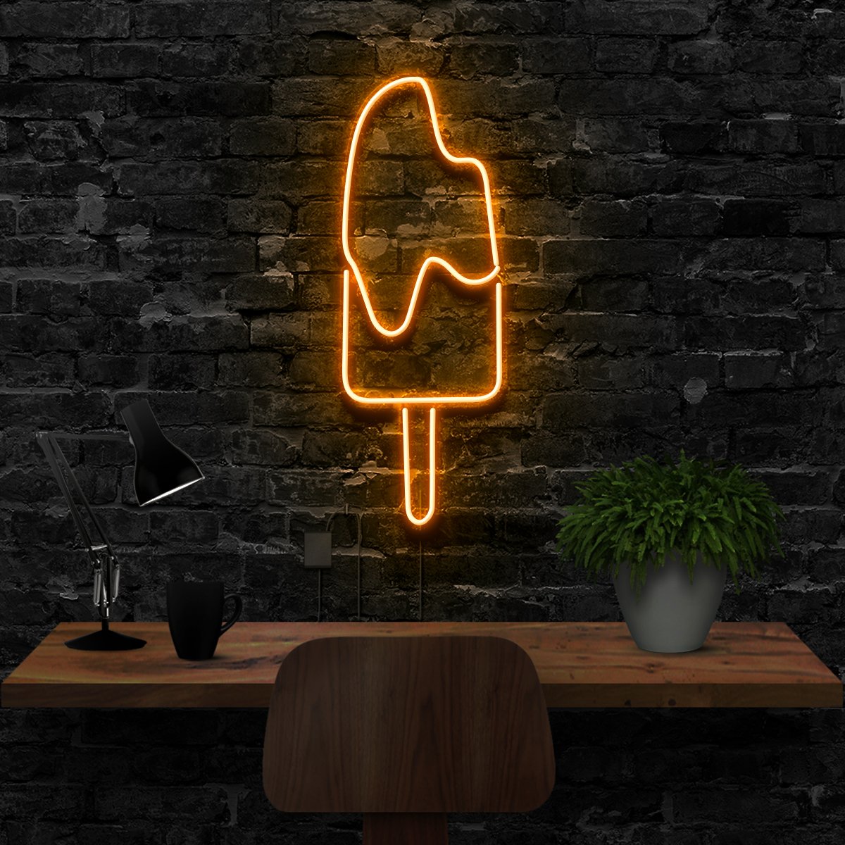 "Popsicle" Neon Sign 40cm (1.3ft) / Orange / LED Neon by Neon Icons