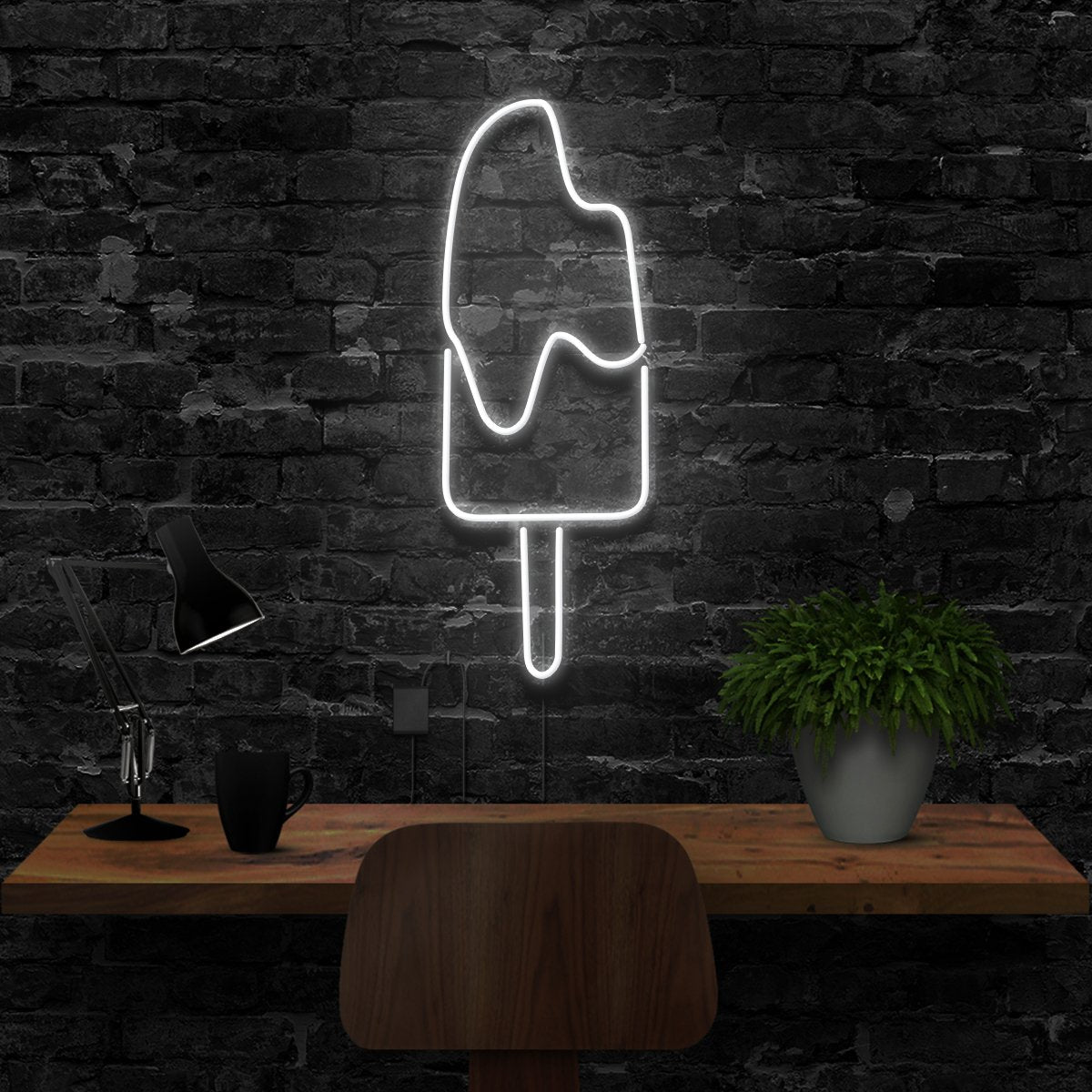 "Popsicle" Neon Sign 40cm (1.3ft) / White / LED Neon by Neon Icons