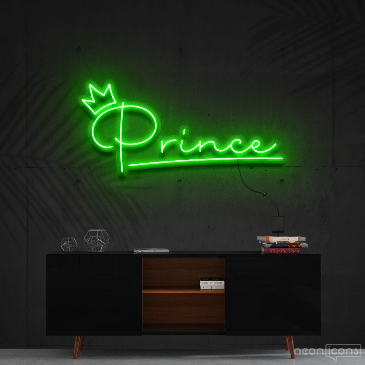 "Prince" Neon Sign 60cm (2ft) / Green / Cut to Shape by Neon Icons