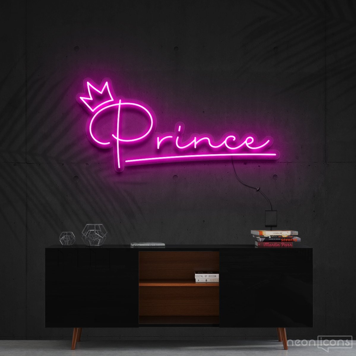 "Prince" Neon Sign 60cm (2ft) / Pink / Cut to Shape by Neon Icons