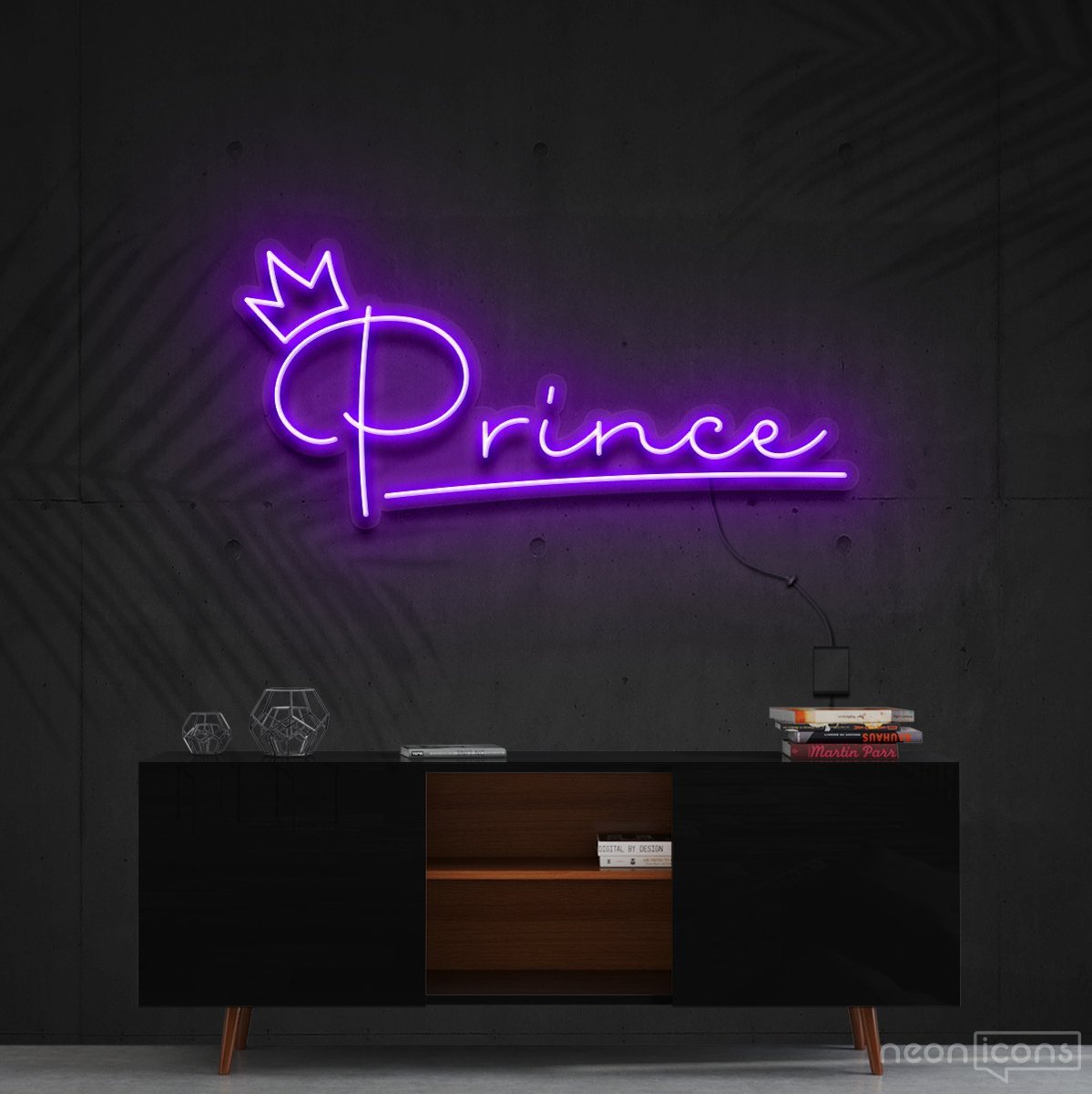 "Prince" Neon Sign 60cm (2ft) / Purple / Cut to Shape by Neon Icons