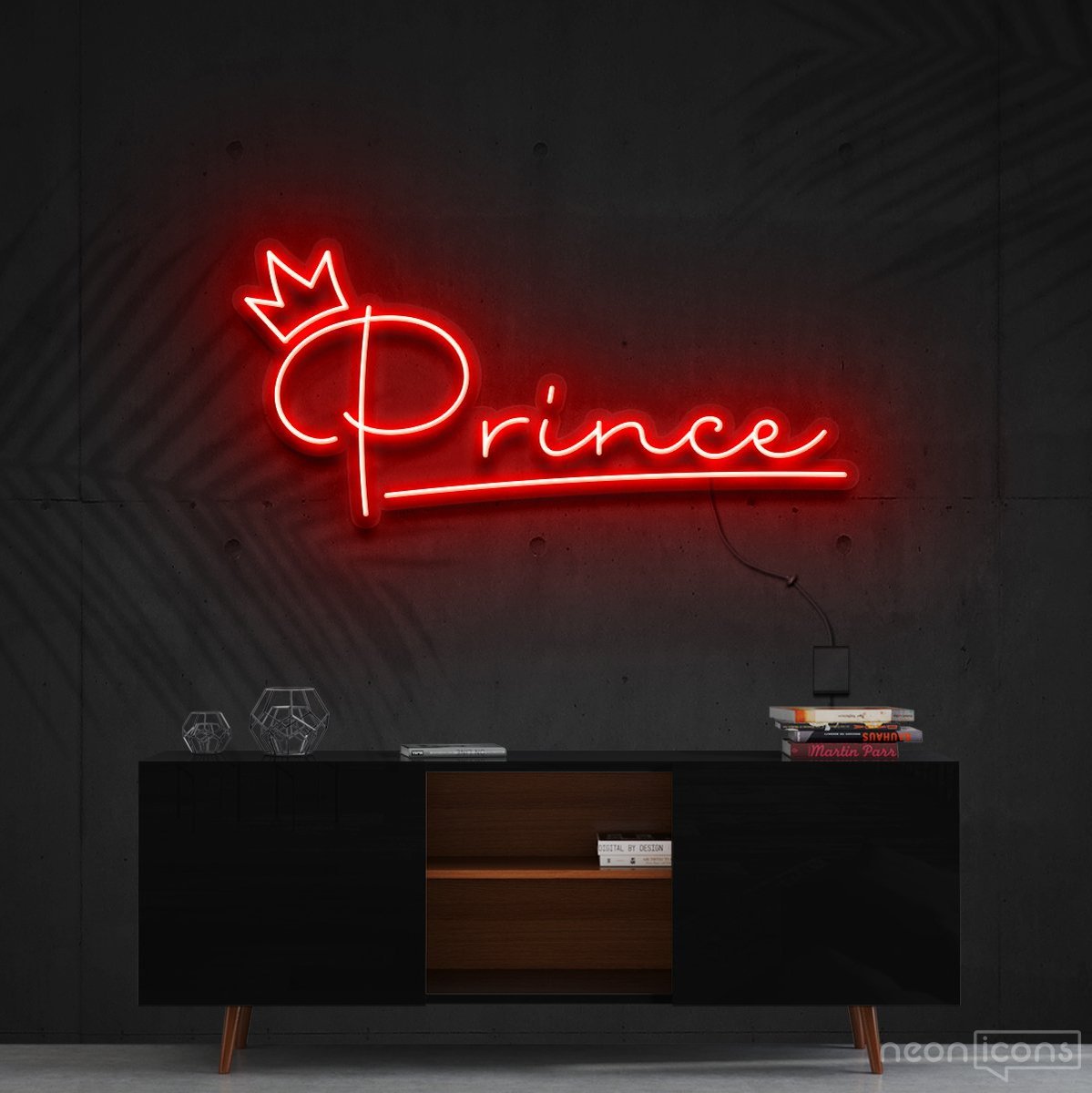 "Prince" Neon Sign 60cm (2ft) / Red / Cut to Shape by Neon Icons