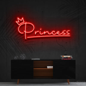 "Princess" Neon Sign 60cm (2ft) / Red / Cut to Shape by Neon Icons